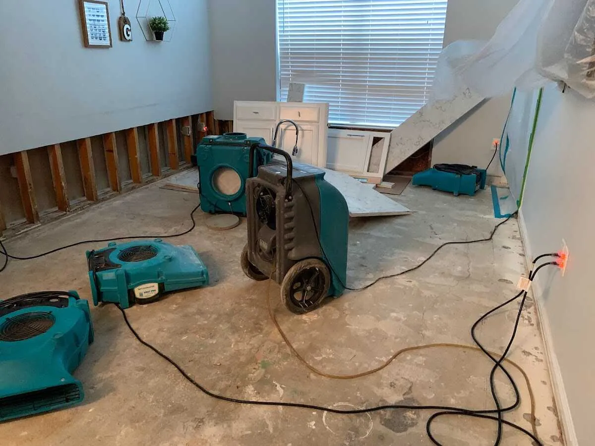 Dehumidifier in flood-cut room for Water Extraction & Removal in Santa Clarita